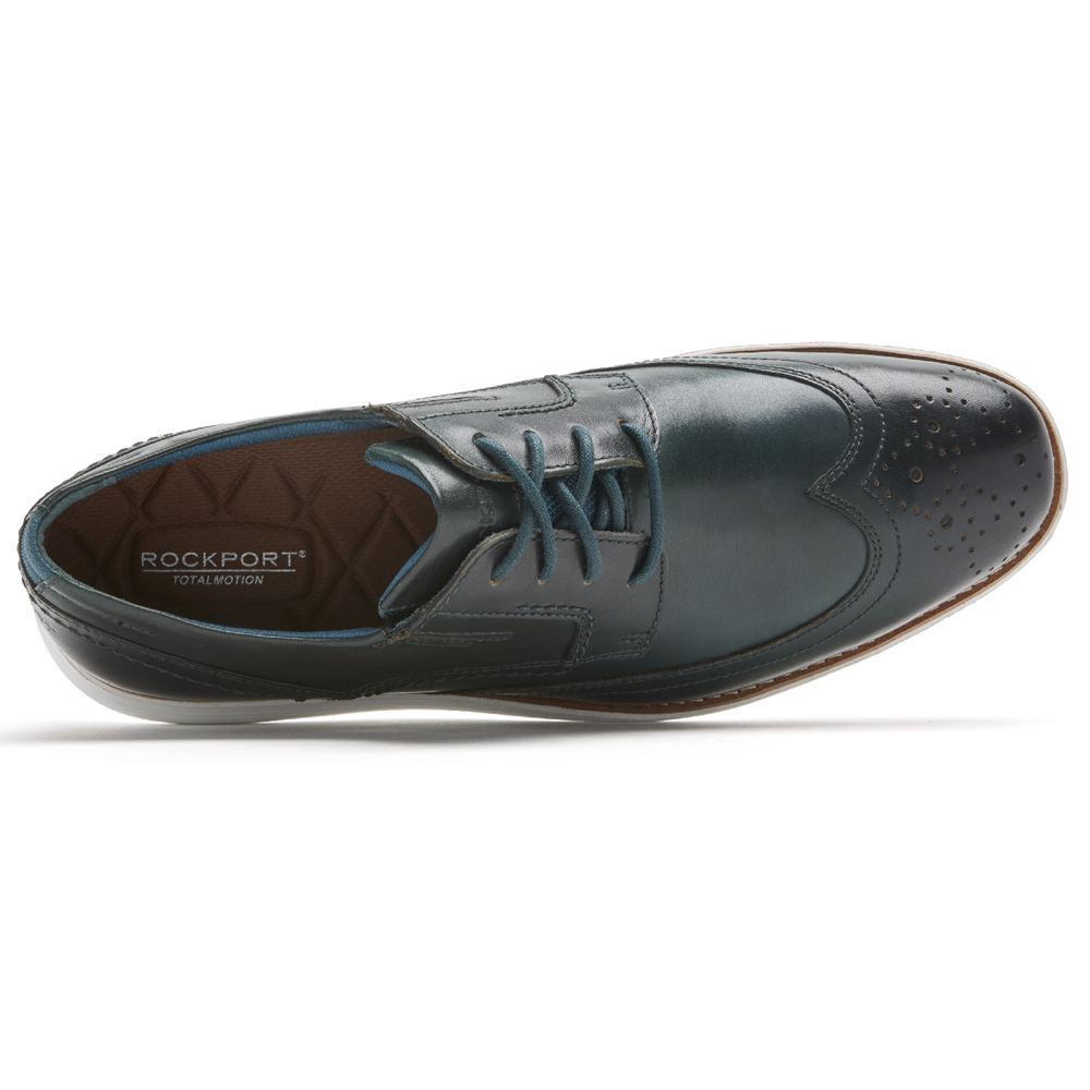 Zapatos De Vestir Rockport Hombre Mexico - Total Motion Sport Wingtip Verdes - SURNI5046